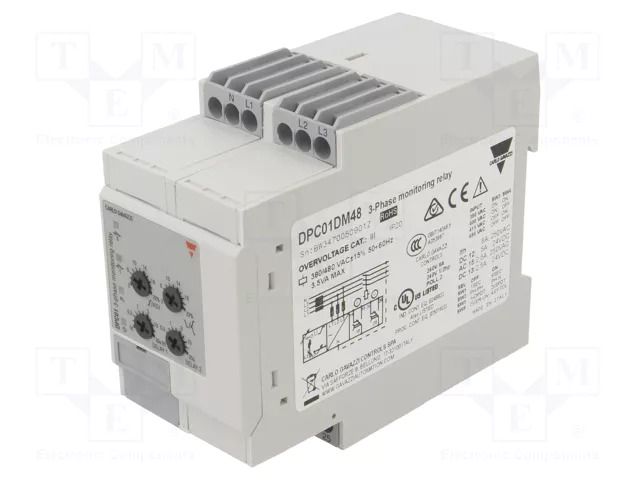 Voltage monitoring relay; for DIN rail mounting; DPC; SPDT x2 CARLO GAVAZZI DPC01DM48
