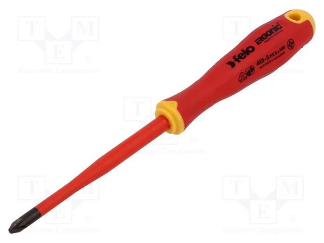 Screwdriver; insulated,slim; Pozidriv®; PZ2; ERGONIC® FELO FL41529390