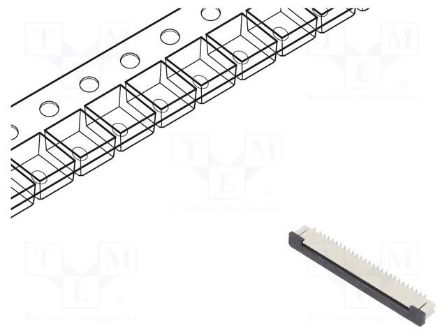 Connector: FFC/FPC; vertical; PIN: 50; ZIF; SMT; 30V; 0.5A; tinned GCT FFC2A32-50-T