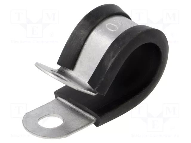 Fixing clamp; ØBundle : 17mm; W: 12.7mm; steel; Cover material: PVC HELLERMANNTYTON AFCS16-BK/ML