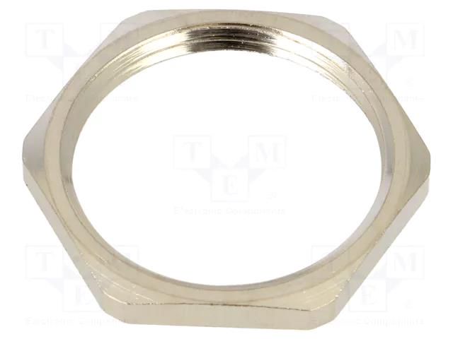 Nut; PG21; brass; Thread: PG; Plating: nickel; -100÷300°C HELLERMANNTYTON ALNPB-PG21-NPB-ML