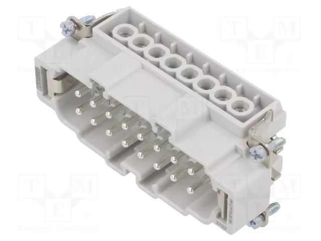 Connector: HDC; contact insert; male; PIN: 16; 16A; 500V; HEAVYCON PHOENIX CONTACT HC-B16-I-UT-M
