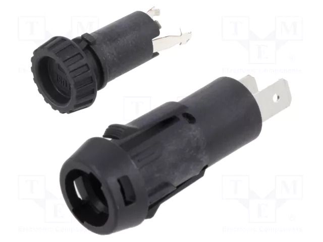Fuse holder; 5x20mm; 10A; on panel; black; FPG3; 250VAC; UL94V-0 SCHURTER 3101.0336
