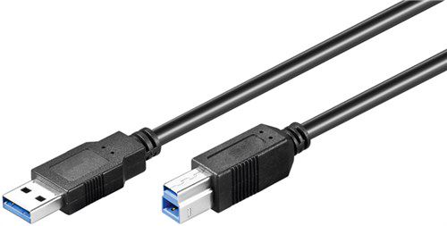 USB 3.0 Cable with USB-B, black, 0.5 m - USB 3.0 male (type A) > USB 3.0 male (type B) 95722