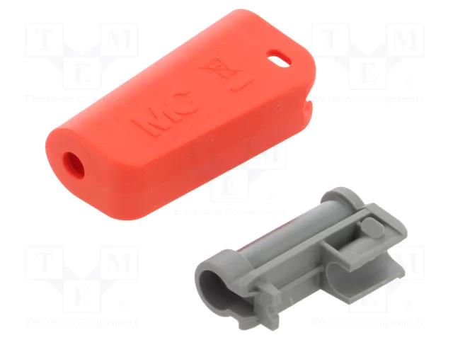 Case; red; Overall len: 36.3mm; Socket size: 4mm; for banana plugs STÄUBLI KT-L-4-30-22