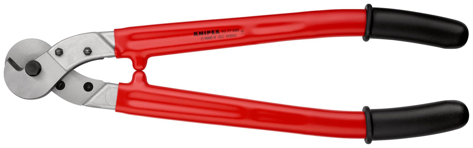 KNIPEX 95 77 600 Wire Rope and ACSR-Cable Cutter with dipped insulation galvanized 600 mm 95 77 600 4003773025313