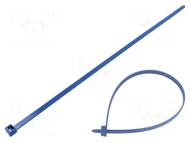 Cable tie; with metal; L: 380mm; W: 7.6mm; blue; polyamide 66MP HELLERMANNTYTON MCT120R-PA66MP-BU