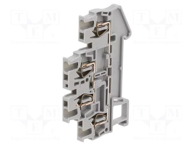 Splice terminal: rail; ways: 2; terminals: 4; grey; spring clamp PHOENIX CONTACT STTB1.5