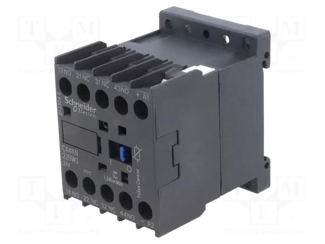 Contactor: 4-pole; NC x2 + NO x2; 24VDC; 10A; TeSys D; W: 45mm SCHNEIDER ELECTRIC CA4KN22BW3