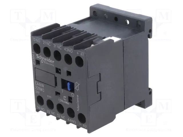 Contactor: 4-pole; NC x2 + NO x2; 24VDC; 10A; TeSys D; W: 45mm SCHNEIDER ELECTRIC CA4KN22BW3
