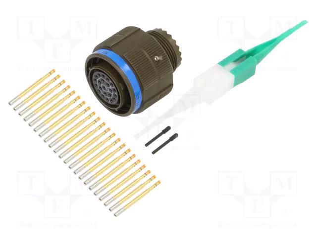 Connector: military; plug; female; PIN: 22; straight; crimped; 5A AMPHENOL AIR D38999/26WC35SN