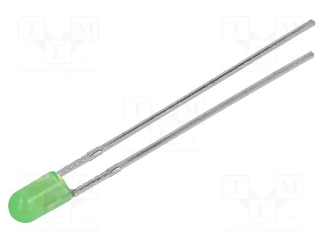 LED; green; 3mm; 3800mcd; 60°; Front: convex; 1.6÷2.4VDC LUCKYLIGHT LL-304PGD2J-G5-2B