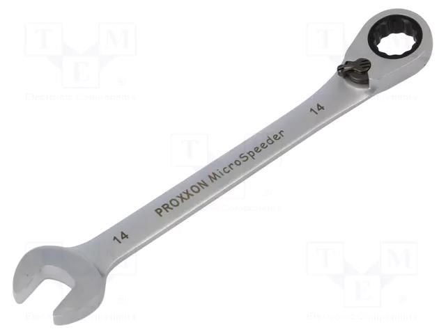 Wrench; combination spanner,with ratchet; 14mm; MicroSpeeder PROXXON PR23136