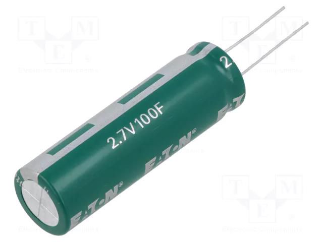 Supercapacitor; THT; 100F; 2.7VDC; -10÷30%; Body dim: Ø18x60.5mm EATON ELECTRONICS HV1860-2R7107-R