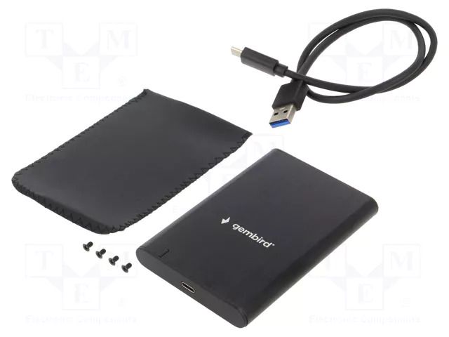 Hard discs housing: 2,5"; LED status indicator; USB 3.1; black GEMBIRD EE2-U3S-6