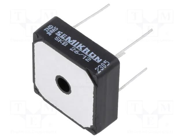 Bridge rectifier: single-phase; Urmax: 1.2kV; If: 18A; Ifsm: 320A SEMIKRON DANFOSS SKB26/12