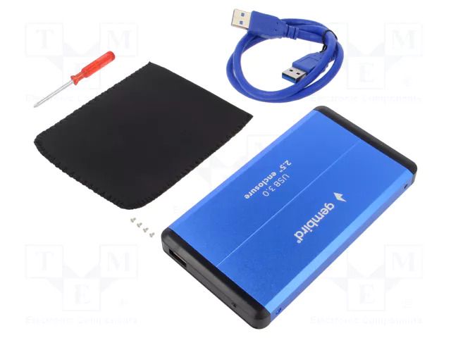 Hard discs housing: 2,5"; USB 3.0; aluminium; blue GEMBIRD EE2-U3S-2-B