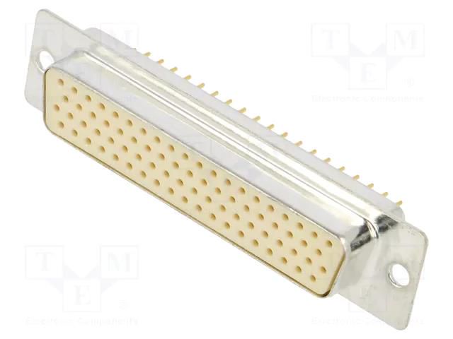 D-Sub HD; PIN: 78; socket; female; on PCBs; straight; THT Deltron AG HD-D78SY/2