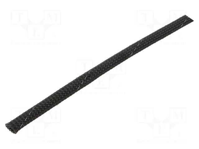 Braid; ØBraid : 7÷13nom.8mm; polyester; black; -50÷150°C HELLERMANNTYTON HEGPETFR08-PET-BK