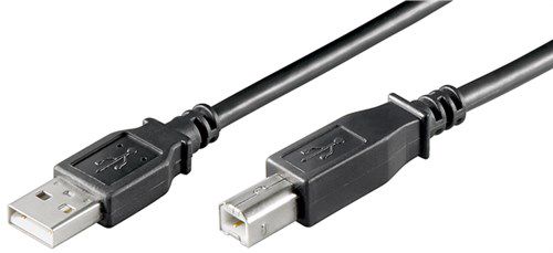 USB 2.0 Hi-Speed Cable, black, 1 m - USB 2.0 male (type A) > USB 2.0 male (type B) 96185