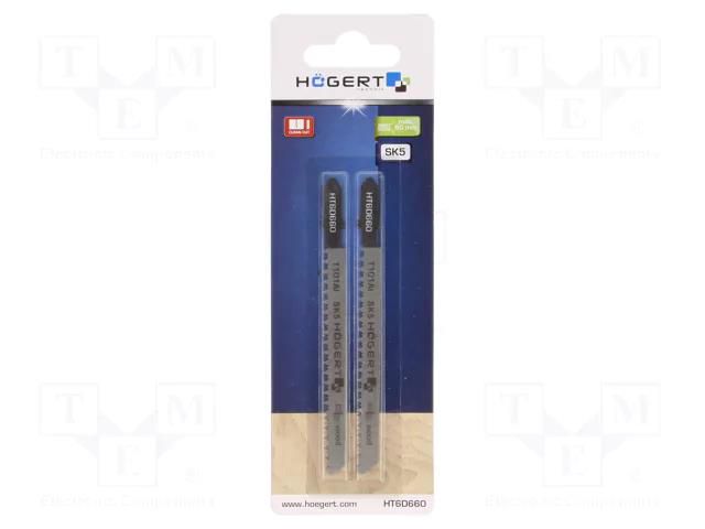 Hacksaw blade-set; wood,jigsaw; 100mm; 12teeth/inch; 2pcs. HÖGERT TECHNIK HT6D660-2