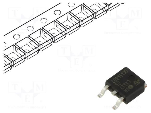 IC: voltage regulator; LDO,linear,fixed; 2.5V; 0.95A; DPAK; SMD STMicroelectronics LD1117DT25TR