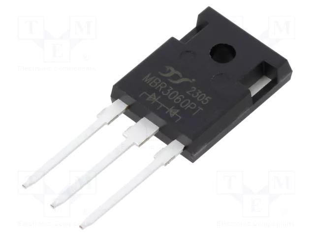 Diode: Schottky rectifying; THT; 60V; 30A; TO247-3; Ufmax: 0.72V YANGJIE TECHNOLOGY MBR3060PT-YAN