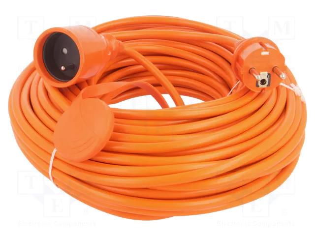 Extension lead; 3x1.5mm2; Sockets: 1; PVC; orange; 30m; 16A KEL W-96986