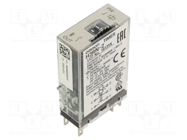 Timer; 0,1s÷10min; DPST-NO; 250VAC/3A; 24VDC; H3RN; socket; PIN: 6 OMRON H3RN-2/24DC