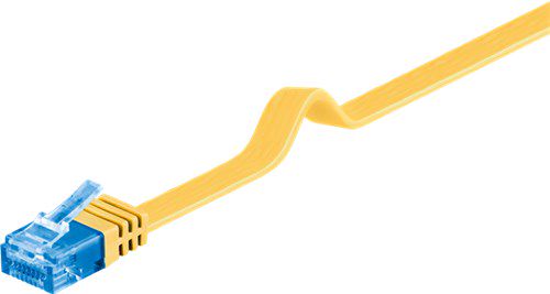 CAT 6A Flat Patch Cable U/UTP, yellow, 1 m - copper conductor (CU) 96307