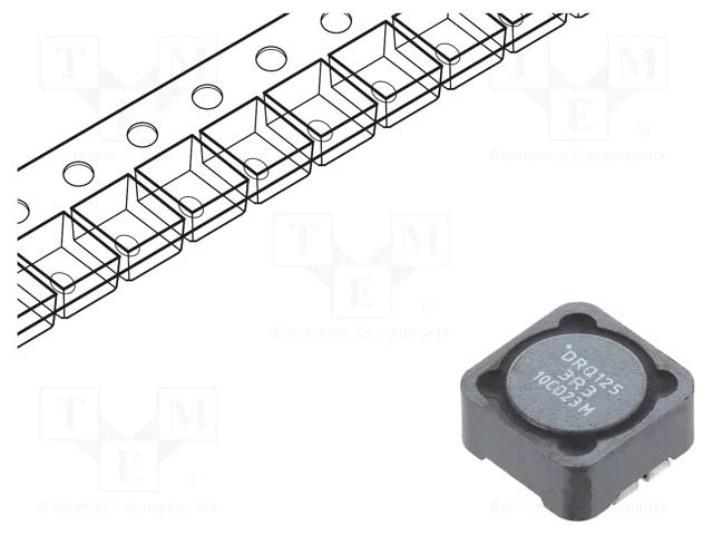 Inductor: wire; SMD; 150uH; Ioper: 1.48A; 248mΩ; ±20%; 12.5x12.5x6mm EATON ELECTRONICS DRQ125-151-R