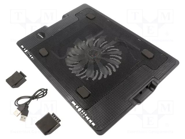 Notebook cooling stand; black; USB A; 0.5m GEMBIRD NBS-1F17T-01