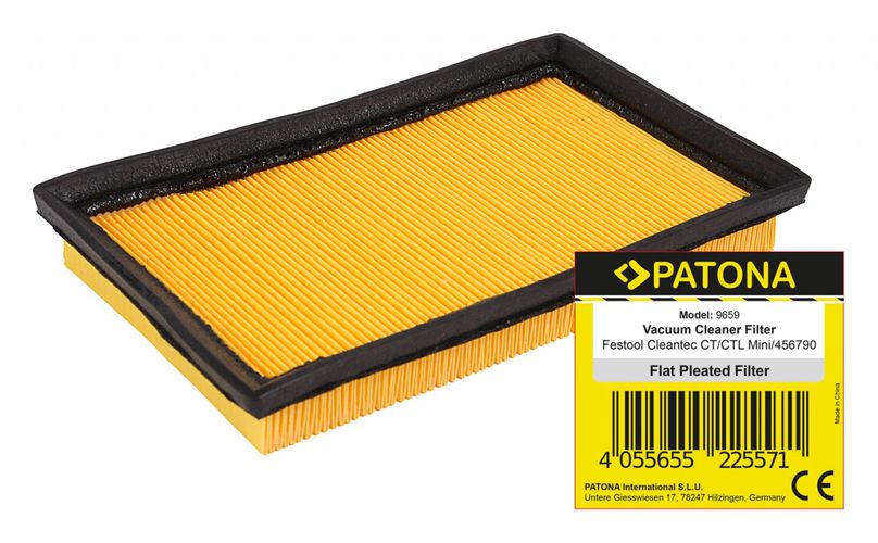 PATONA flat pleated filter f. Festool Cleantec CT CTL Mini 456790, PATONA 9659 4055655225571