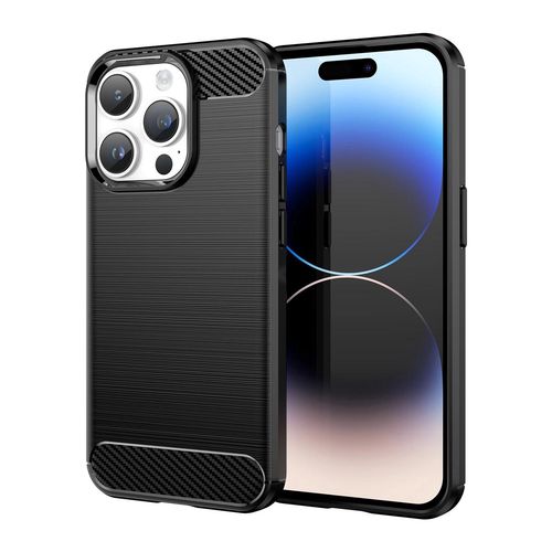 Carbon Case iPhone 14 Pro flexible gel back cover black, Hurtel 5907769349522 5907769349522