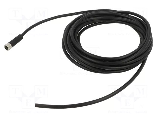 Connector: M8; female; PIN: 4; 4A; IP67; straight; open; plug; 5m; PVC BINDER 79-3382-45-04
