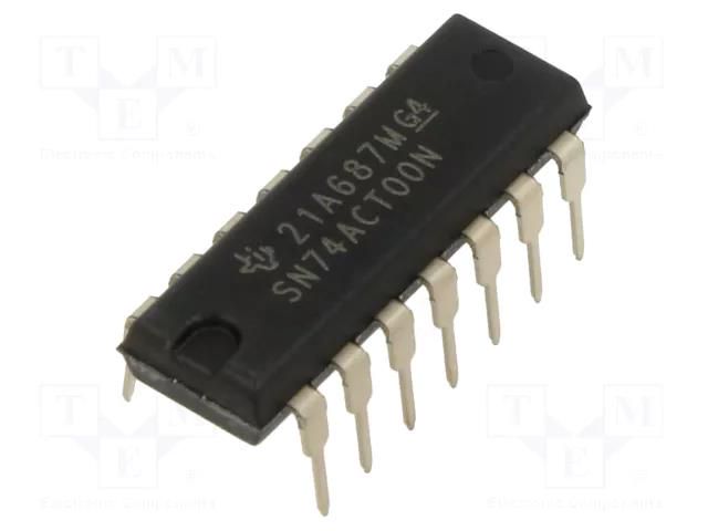 IC: digital; NAND; Ch: 4; IN: 2; CMOS,TTL; THT; DIP14; 4.5÷5.5VDC; tube TEXAS INSTRUMENTS SN74ACT00N