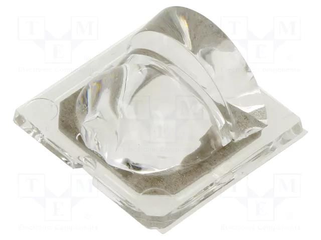 LED lens; square; plexiglass PMMA; Mounting: adhesive tape LEDIL CA13897