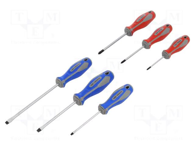 Kit: screwdrivers; Phillips,slot; 6pcs. KING TONY KT-31116MR