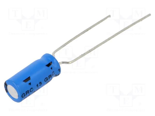 Capacitor: electrolytic; THT; 1uF; 63VDC; Pitch: 2mm; ±20%; 2000h VISHAY GRC00AA0101JTFL