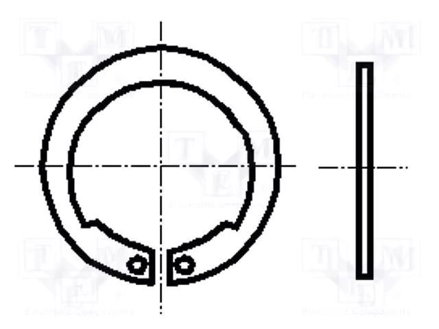 Circlip; spring steel; Shaft dia: 50mm; BN 829; Ring: external BOSSARD B50/BN829
