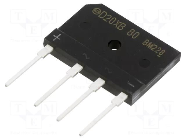 Bridge rectifier: single-phase; Urmax: 800V; If: 20A; Ifsm: 240A SHINDENGEN D20XB80-7000