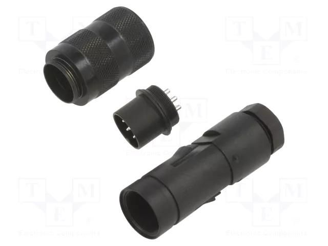 Connector: M16; plug; male; PIN: 7; 125V; 5A; IP67; 0.75mm2; for cable BINDER 09-0125-70-07