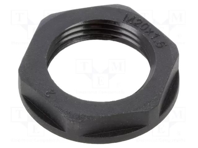 Nut; M20; polyamide 66; black; Thread: metric; Pitch: 1.5; -50÷135°C HELLERMANNTYTON ALPA-M20-BK