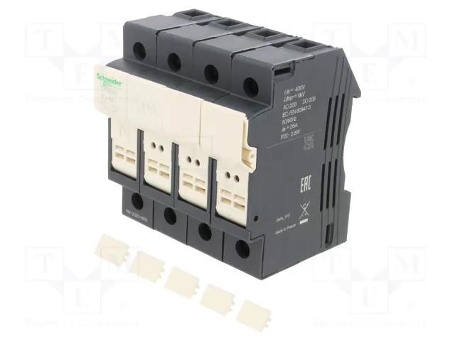 Fuse base; for DIN rail mounting; 125A; Poles: 1 SCHNEIDER ELECTRIC DF221