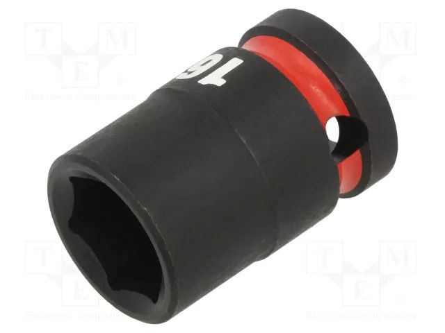 Socket; 6-angles,socket spanner,impact; HEX 16mm; 1/2"; short Milwaukee MW-4932480310