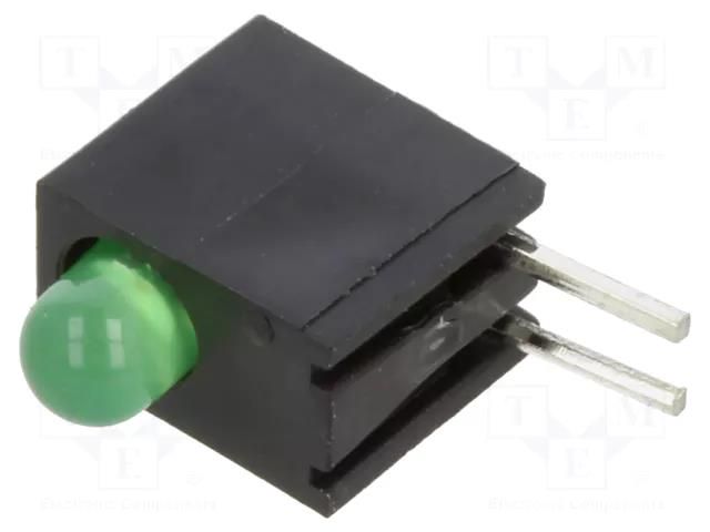 LED; in housing; 3mm; No.of diodes: 1; green; 20mA; Lens: diffused BIVAR H101CGD