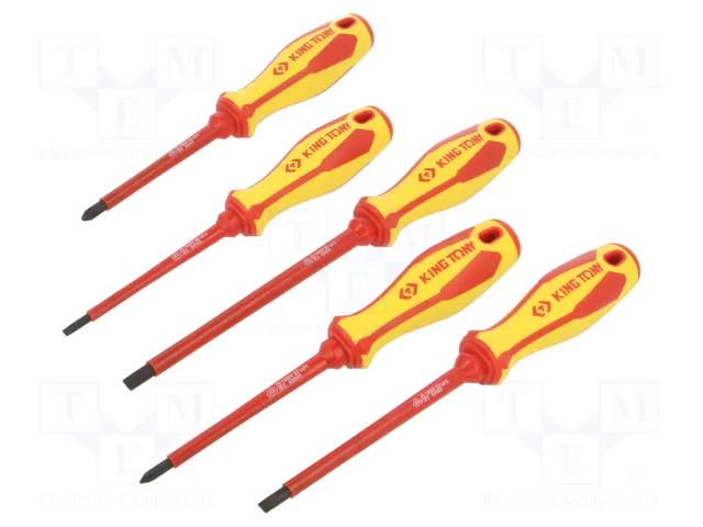 Kit: screwdrivers; insulated; Phillips,slot; 5pcs. KING TONY KT-30615MR