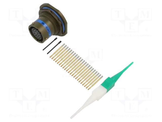 Connector: military; socket; female; PIN: 22; straight; crimped AMPHENOL MS27468T13B35S