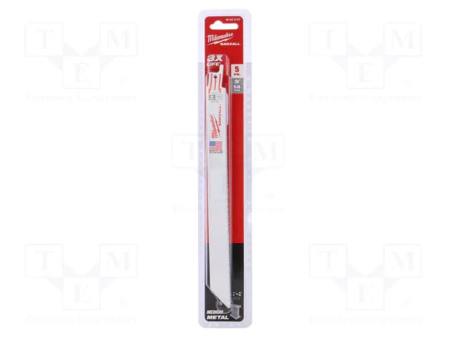 Hacksaw blade-set; metal; 230mm; 14teeth/inch; 5pcs. Milwaukee MW-48005187