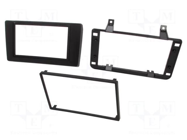 Radio frame; Dacia; 2 DIN; black; Kit: mounting frame,bezel x2 4CARMEDIA RAM-40.106.1